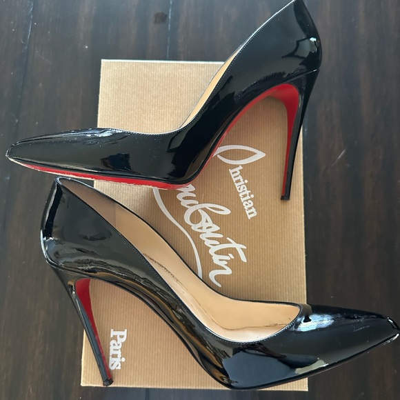 Christian Louboutin Pigalle Follies black patent leather 100mm size 40.5 - Picture 3 of 6